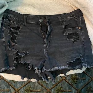 American eagle black high rise shorts size 14